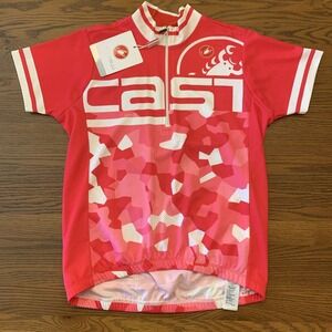 NWT Castelli Youth Large Girls Pink Cycling Jersey Short Sleeve Summer Spring